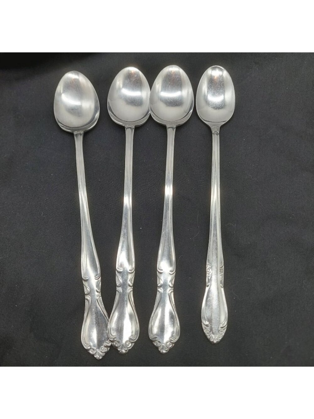 Creon By AMC Ice Tea Spoons 7.5" Stainless Steel Japan Flatware Vintage Lot Of 4